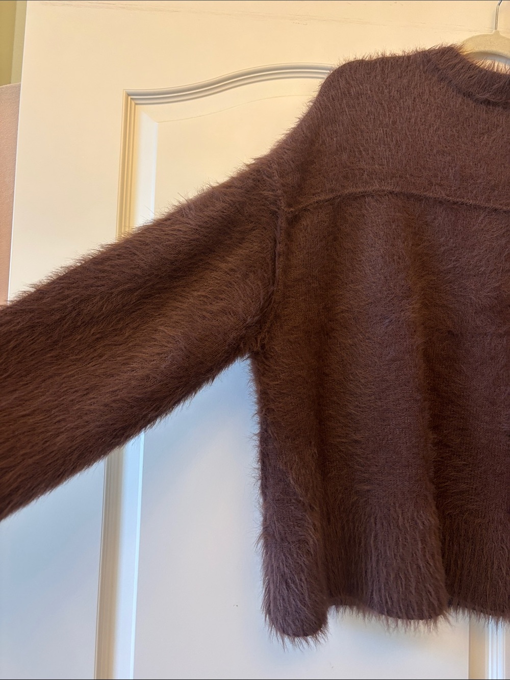 Free People Plush Crewneck Sweater in Mauve Brown - Picture 4 of 6